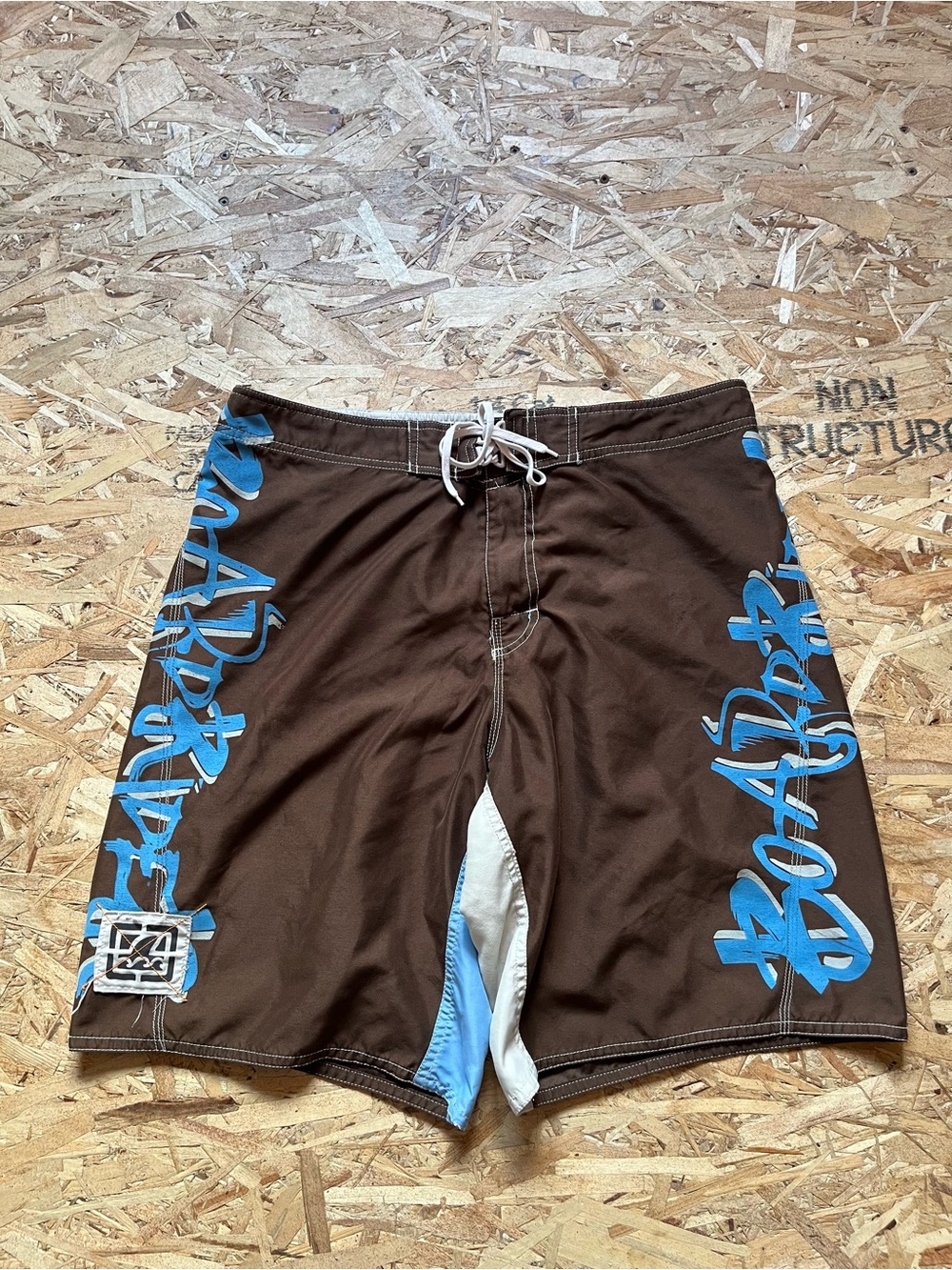 Brown & Blue Y2K Boardrider Board shorts Swim Trunks